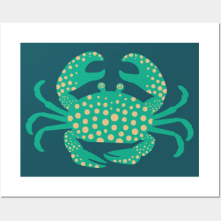 KING CRAB Coastal Ocean Undersea Beach Sea Crustacean Summer Green - UnBlink Studio by Jackie Tahara Posters and Art